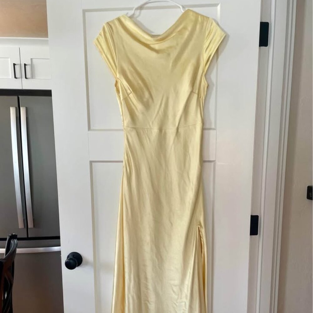 Hello Molly Yellow Satin Dress